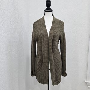 Forever 21 Green Knitted Cardigan Size Small Long Sleeve